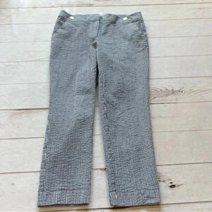 Anne Klein woman blue and white stripes Cropped pants Size 10 P